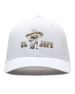 Front view of the El Jefe Hat in White featuring the western character graphic and embroidered El Jefe lettering.
