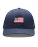 Allegiance Hat in Navy with American flag patch, front view