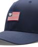 Allegiance Hat in Navy with American flag patch, patch detail view