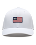 Allegiance Hat in White with American flag patch, front view