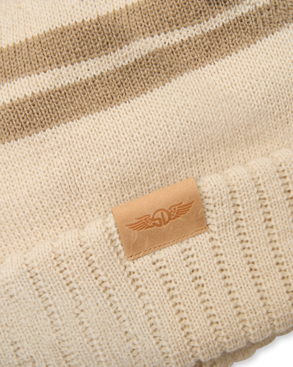 Stripe Beanie - Sand