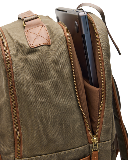 Waxed Canvas Backpack - Loden