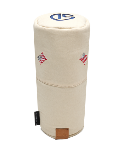 Stars & Stripes Headcover in Cream with embroidered American flag details, front view