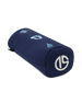 Hula Driver Headcover in Navy, angled view featuring a navy canvas driver headcover with embroidered hula dancer and lei details and Straight Down logo on the end cap