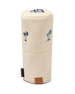 Front view of the Palm Beach Driver Headcover in Cream featuring embroidered blue palm tree motifs and leather logo patch