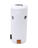 Straight Down 8 Ball Driver Headcover in White, front view featuring a white driver headcover with black 8 ball graphics, Straight Down logo on top, and leather patch at the base