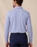 Back view of the Cambridge Long Sleeve Polo in Chambray Blue