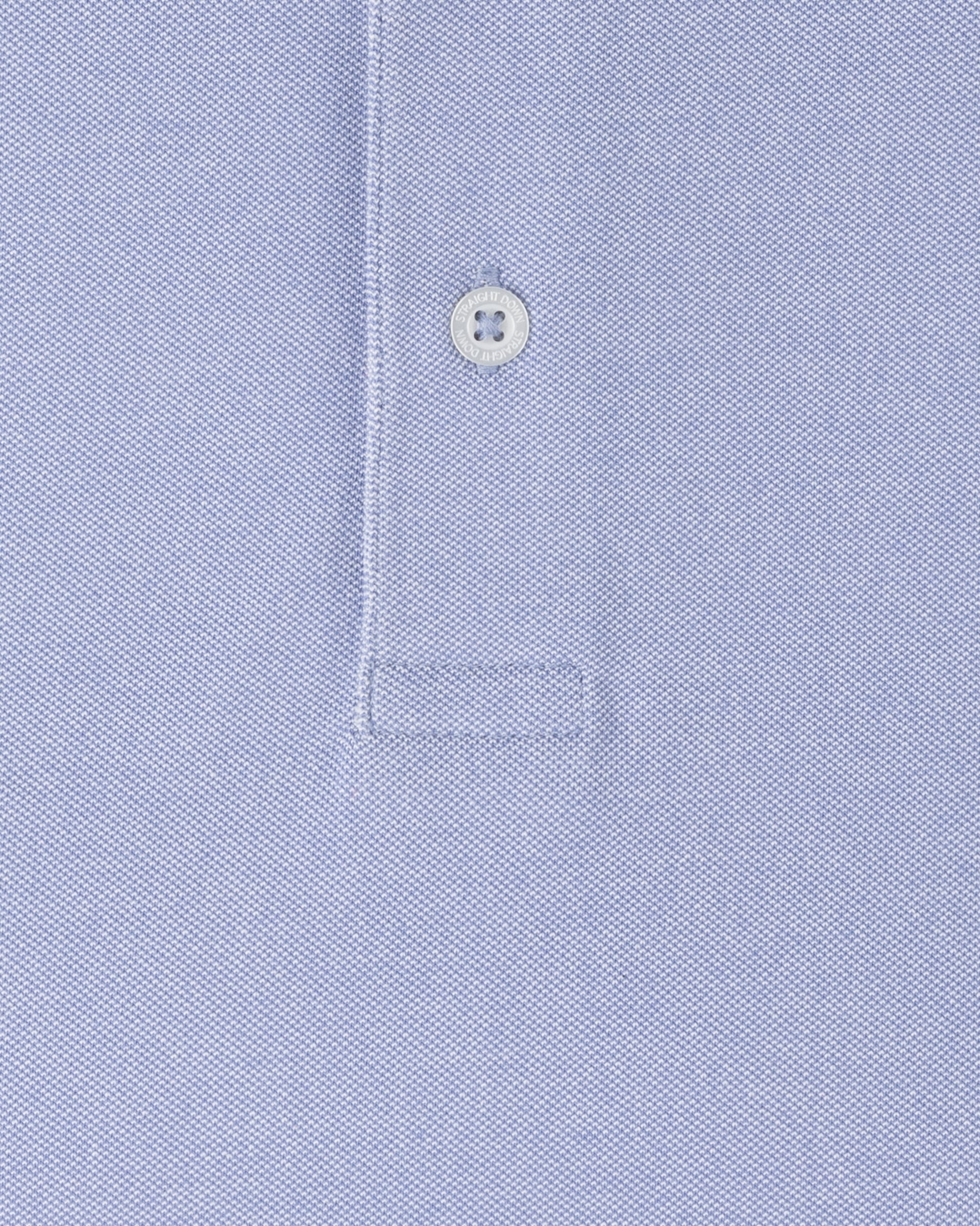 Cambridge Long Sleeve Polo in Chambray Blue featuring a soft performance knit fabric with subtle texture and a smooth, lightweight feel