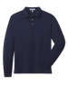 Cambridge Long Sleeve Polo in New Indigo with a classic collar, front flat lay