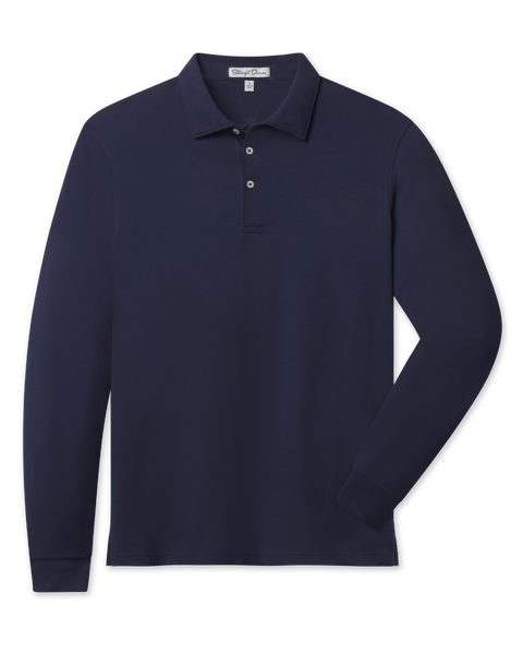 Cambridge Long Sleeve Polo - New Indigo | Straight Down
