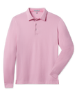 Cambridge Long Sleeve Polo in Punch Pink with a classic collar