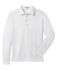 Cambridge Long Sleeve Polo in White with a classic collar