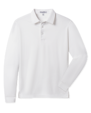 Cambridge Long Sleeve Polo in White with a classic collar
