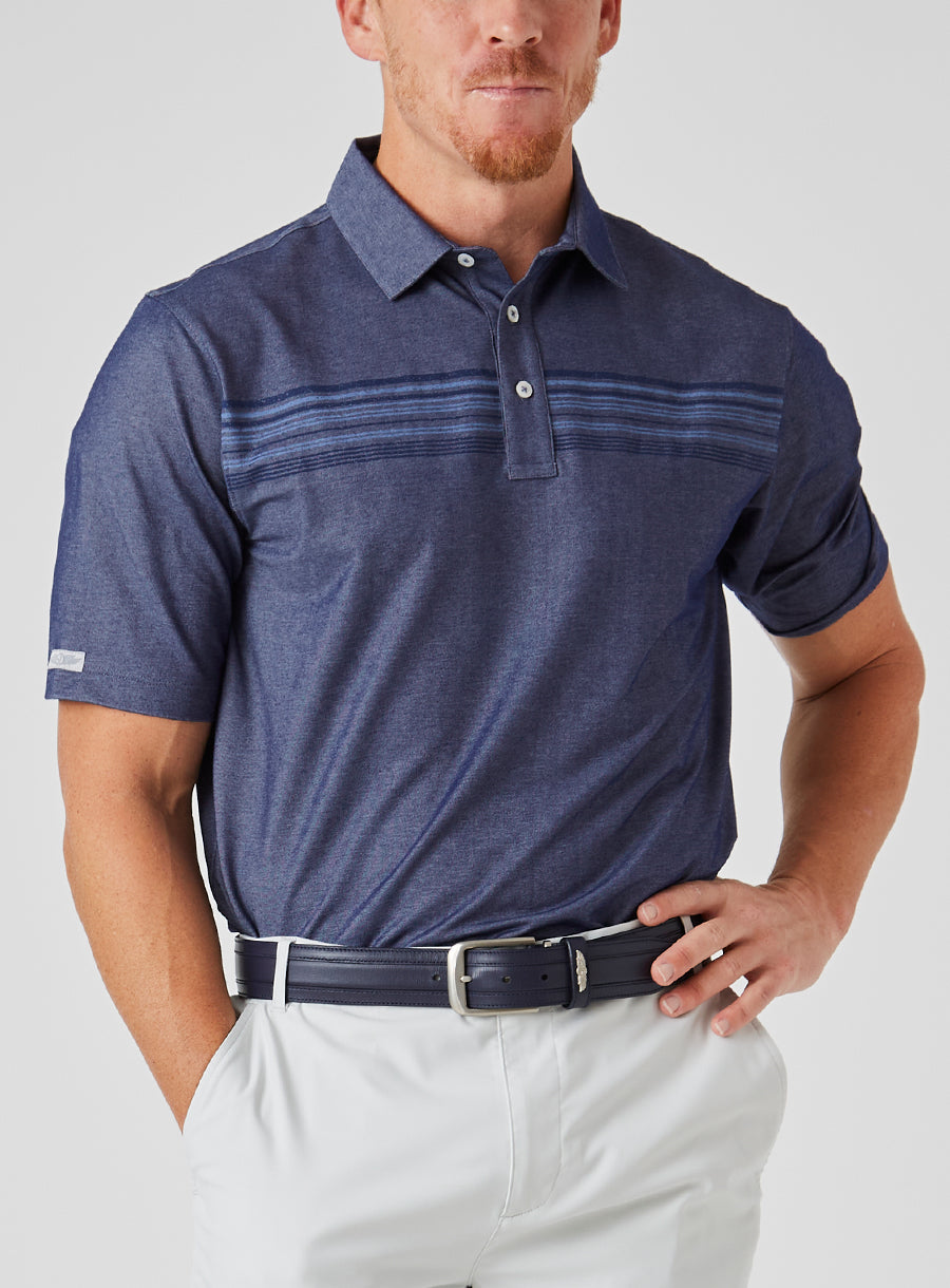 Comp Stripe Polo - New Indigo
