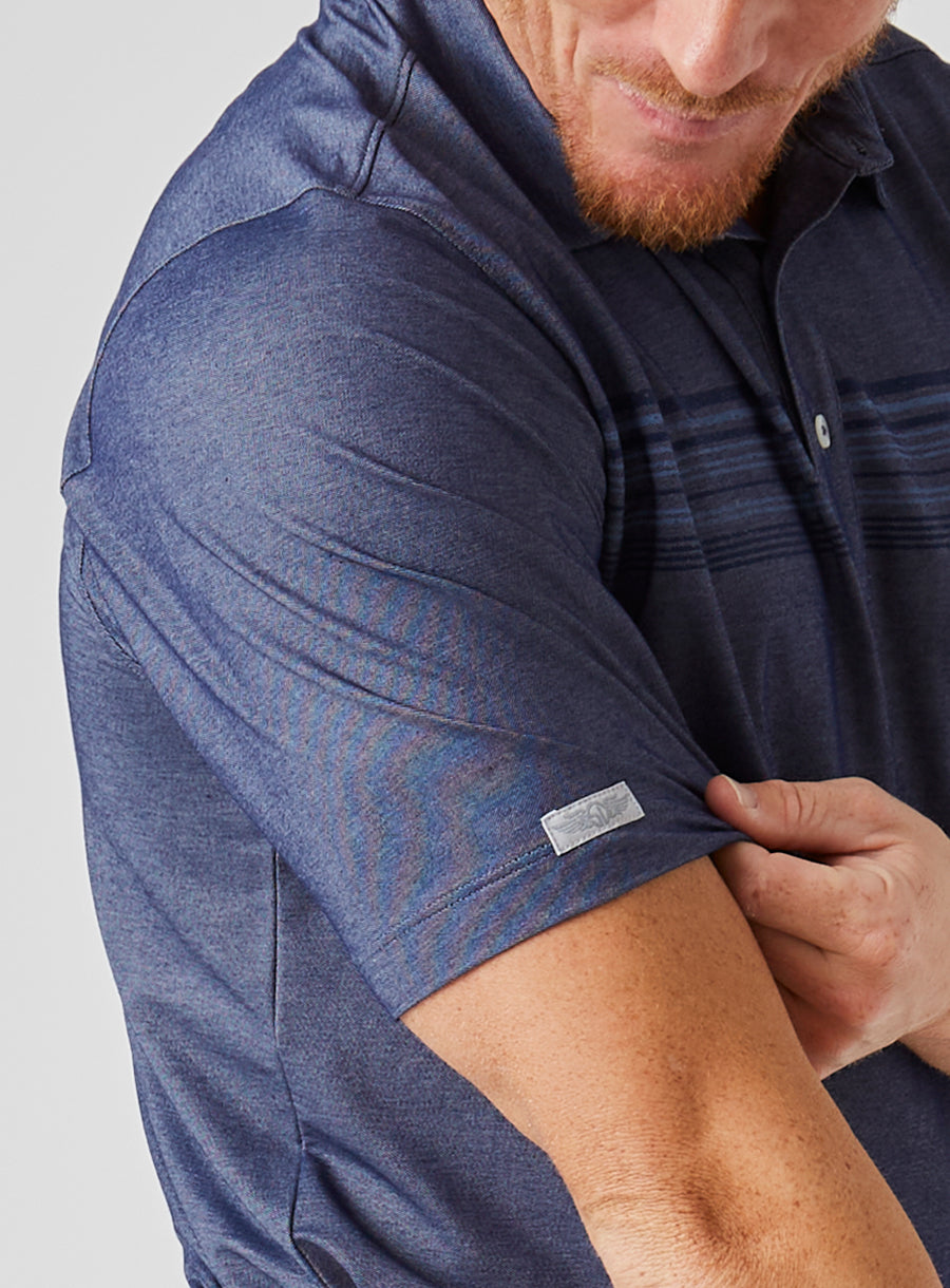 Comp Stripe Polo - New Indigo

