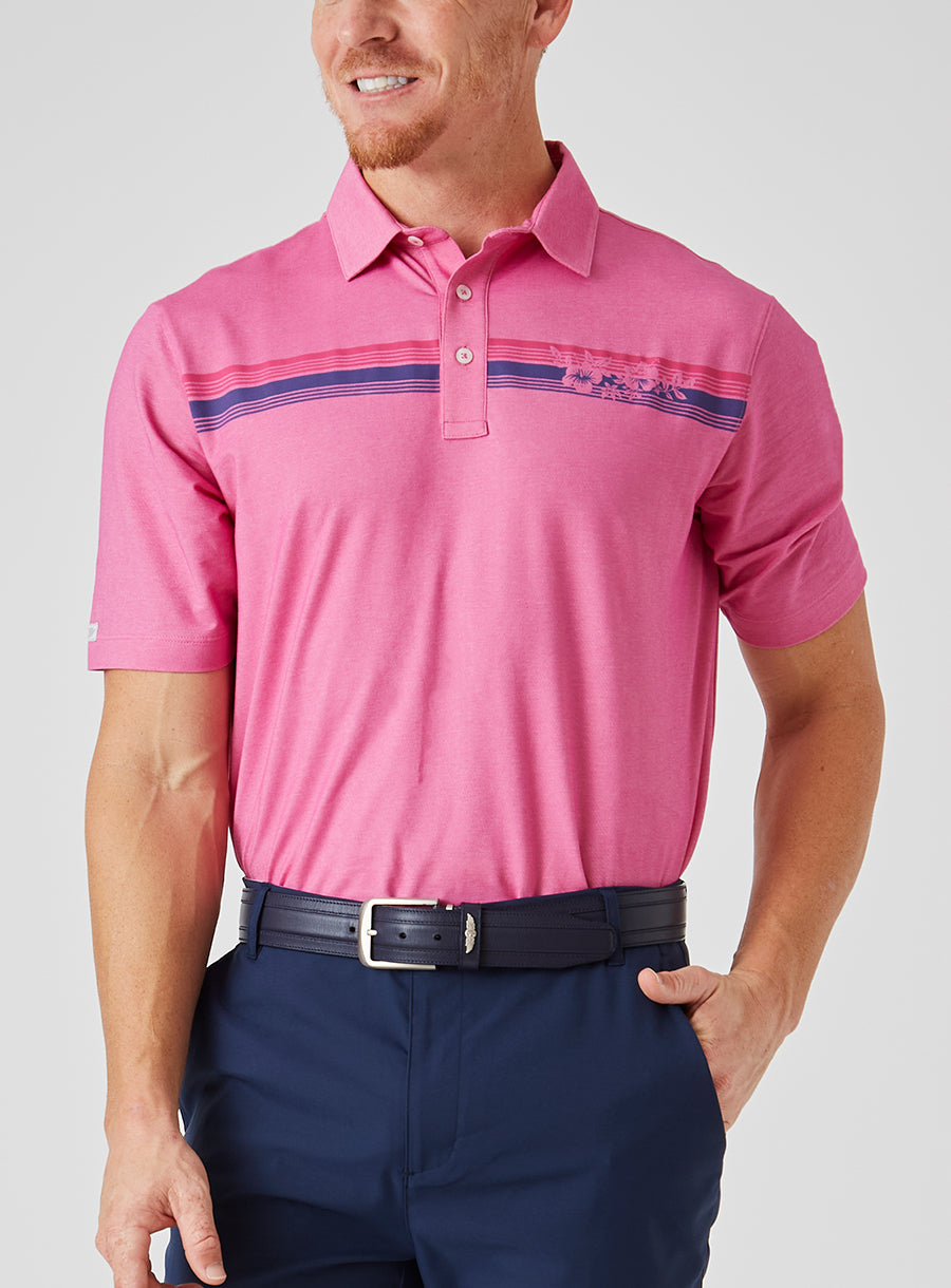 Island Stripe Polo - Berry
