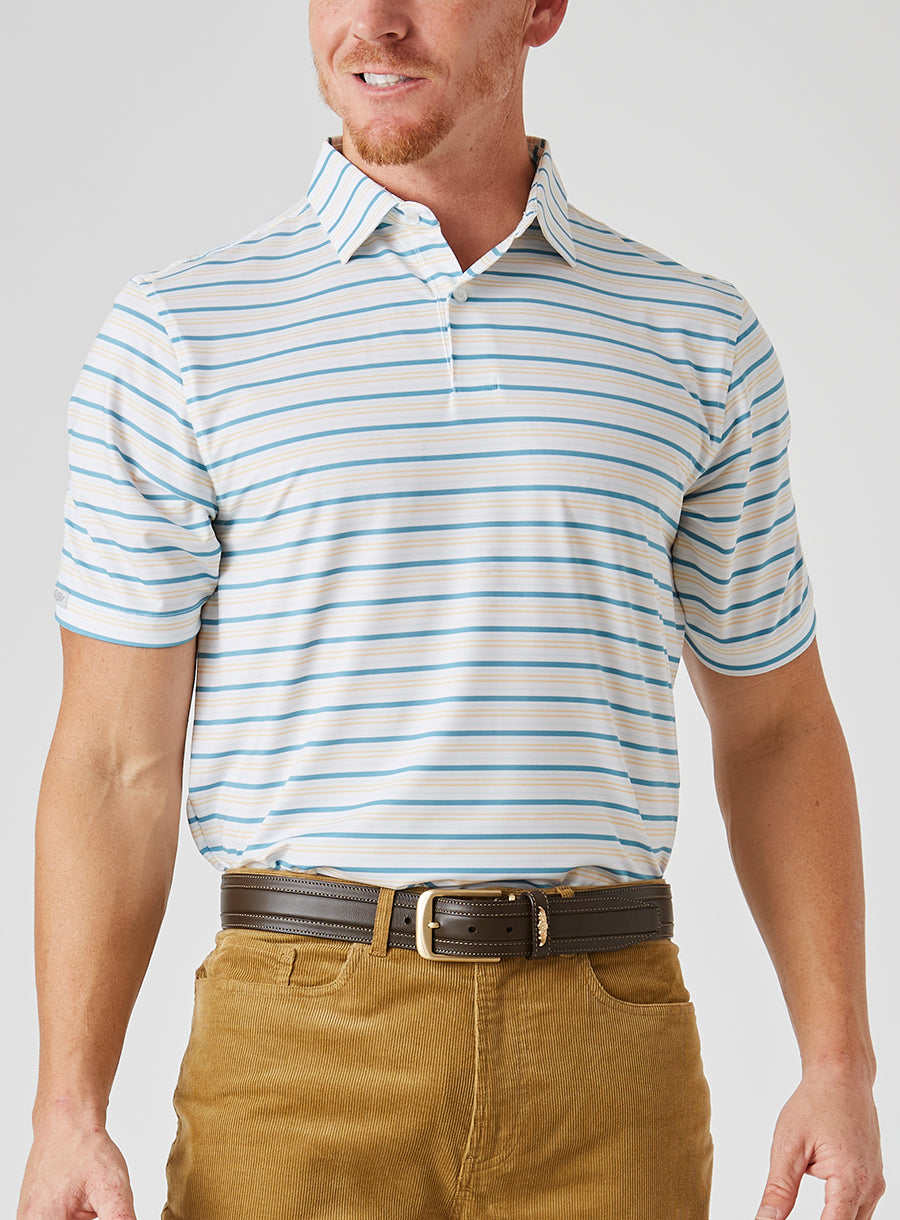 Zuma Stripe Polo - Delphinium
