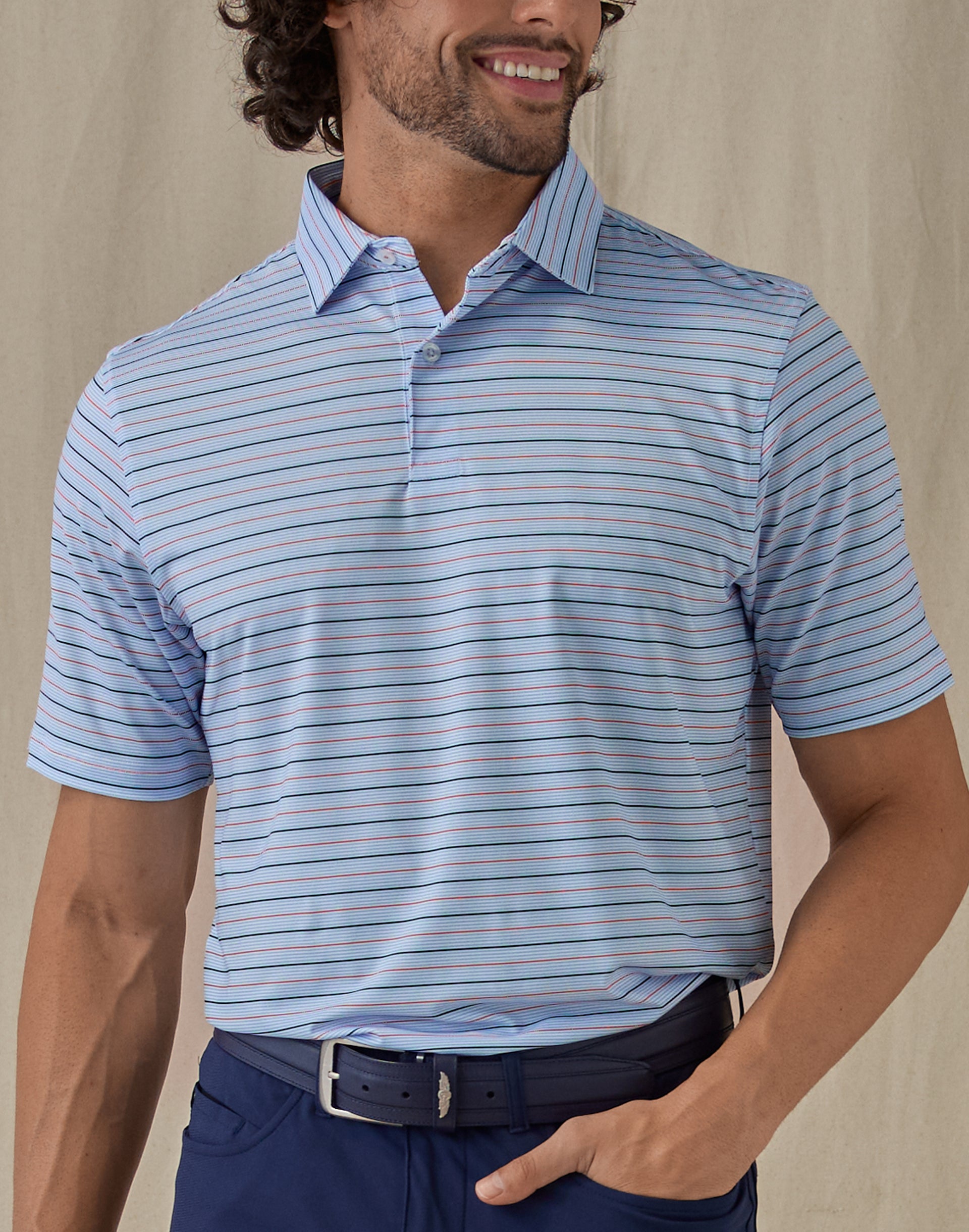 Key West Stripe Polo - Carolina
