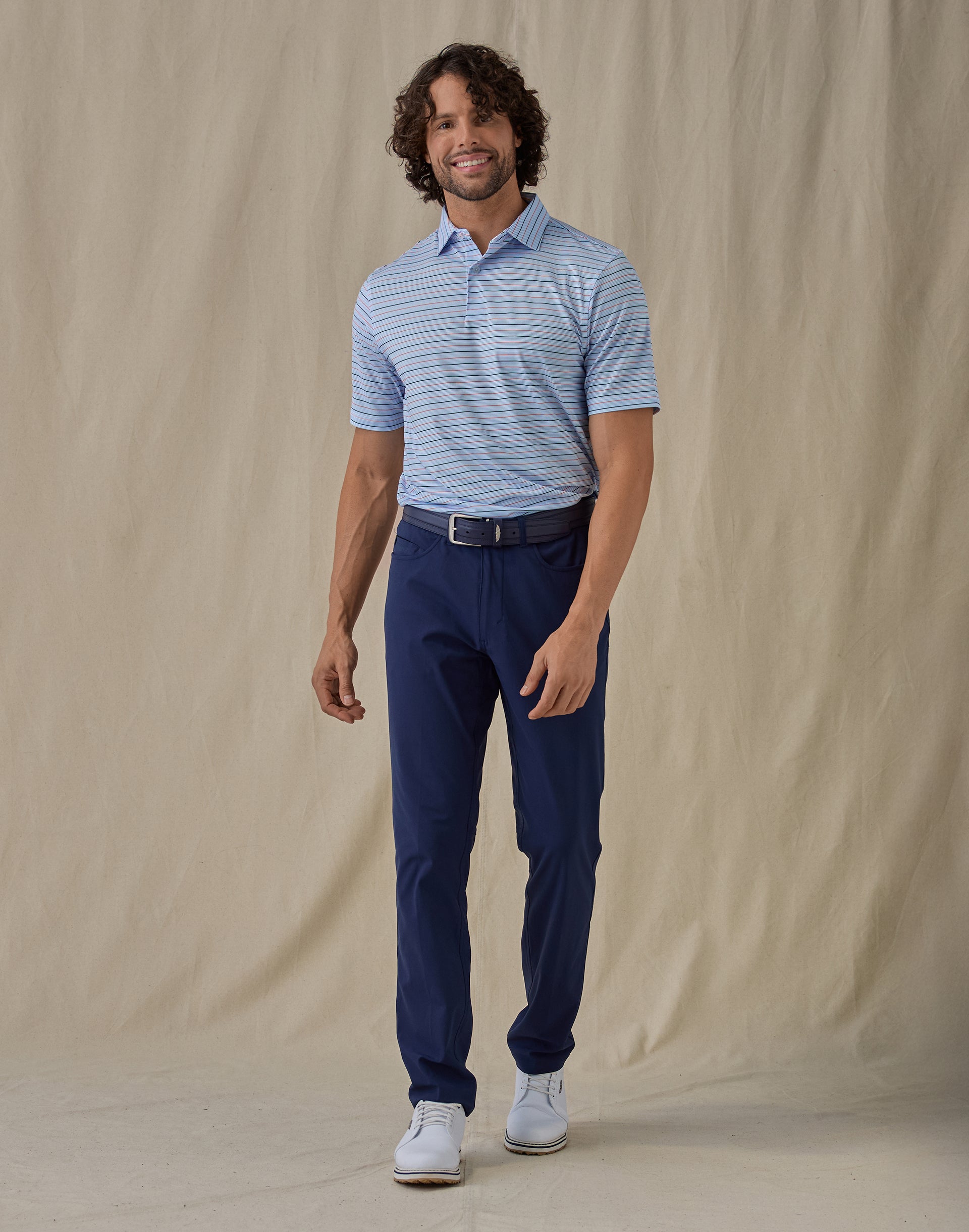 Key West Stripe Polo - Carolina
