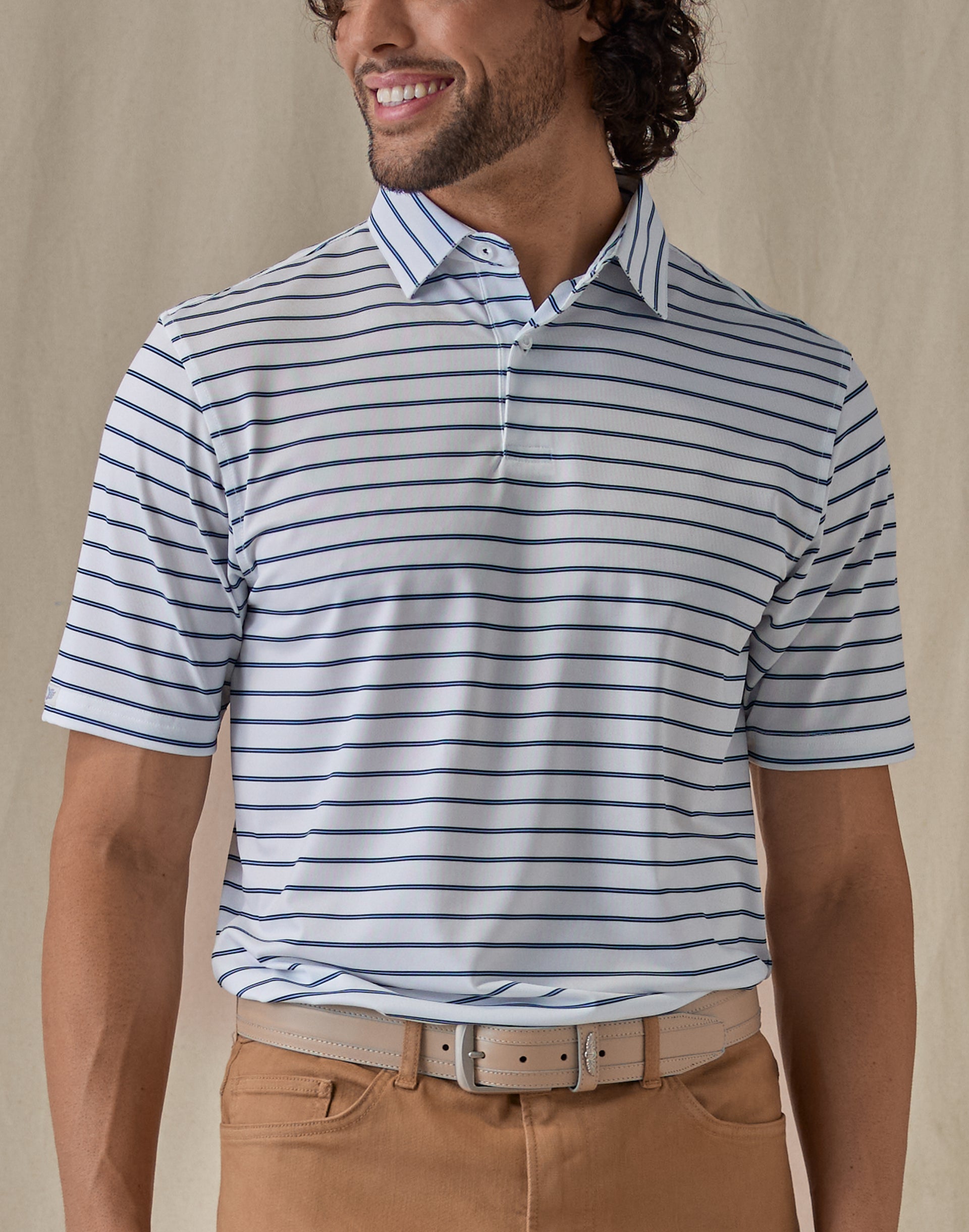 Quintero Stripe Polo - Carolina
