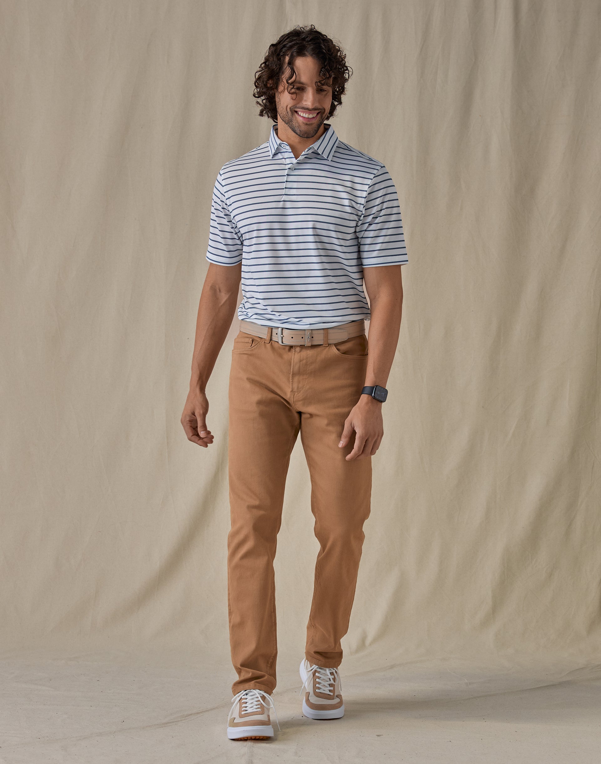 Quintero Stripe Polo - Carolina
