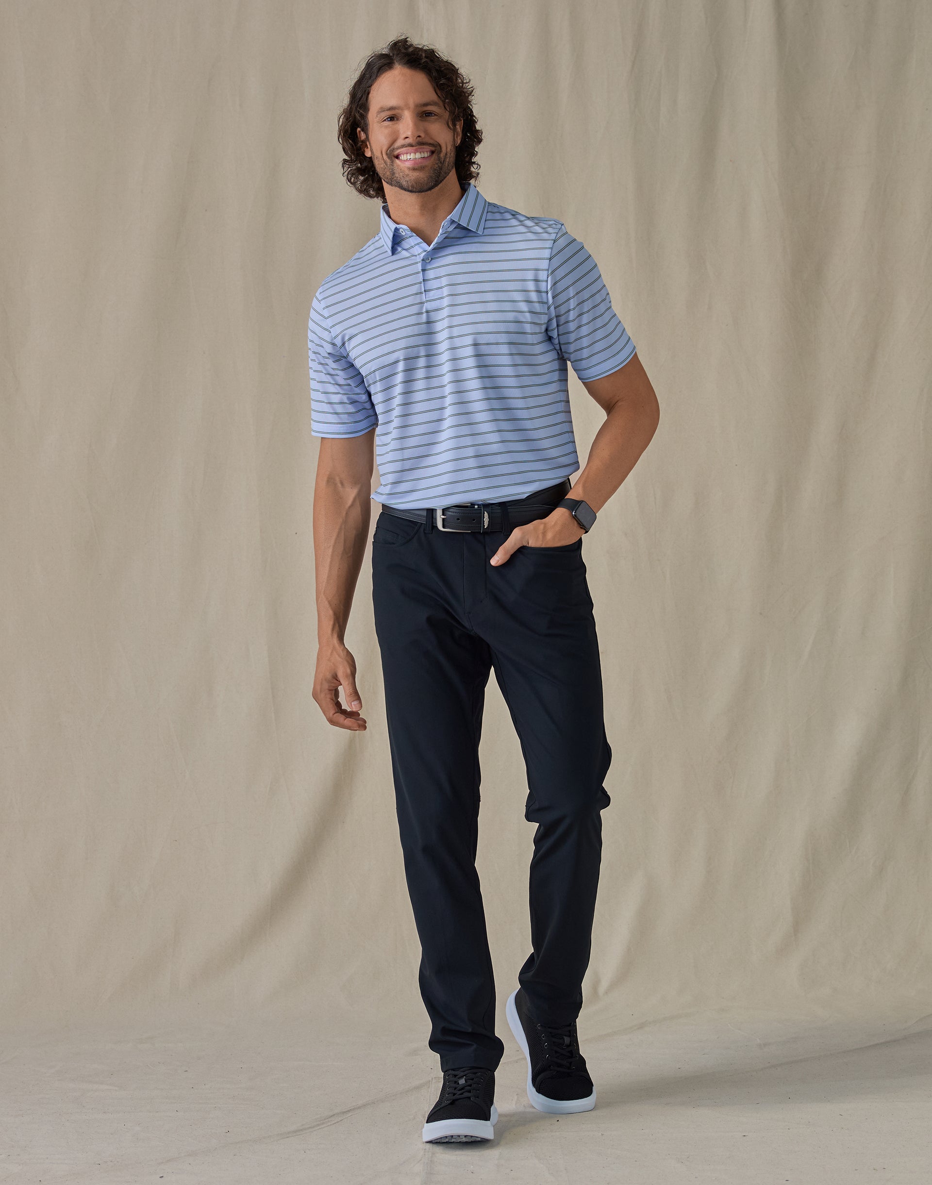 Quintero Stripe Polo - Powder
