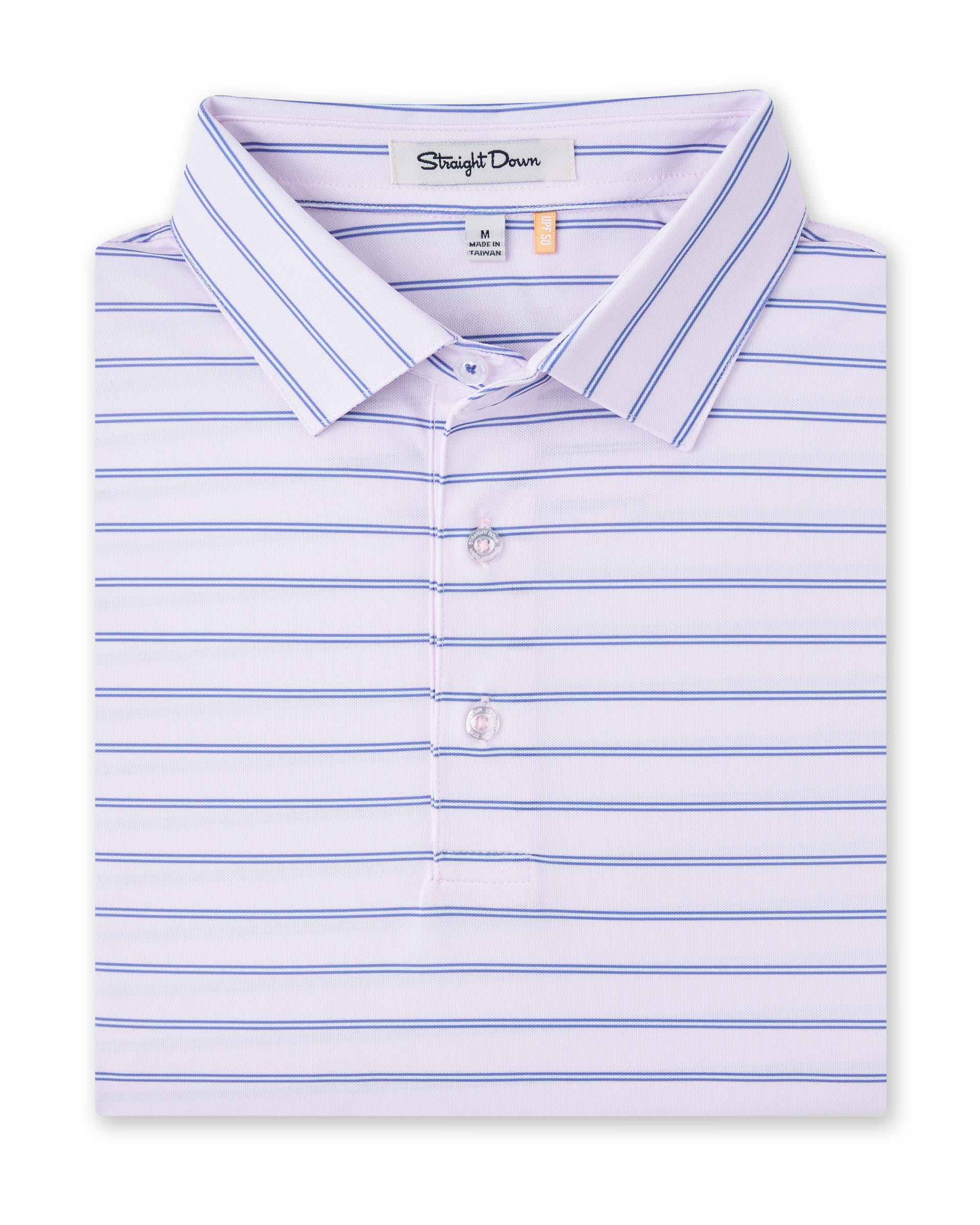 Quintero Stripe Polo in lilac, folded view