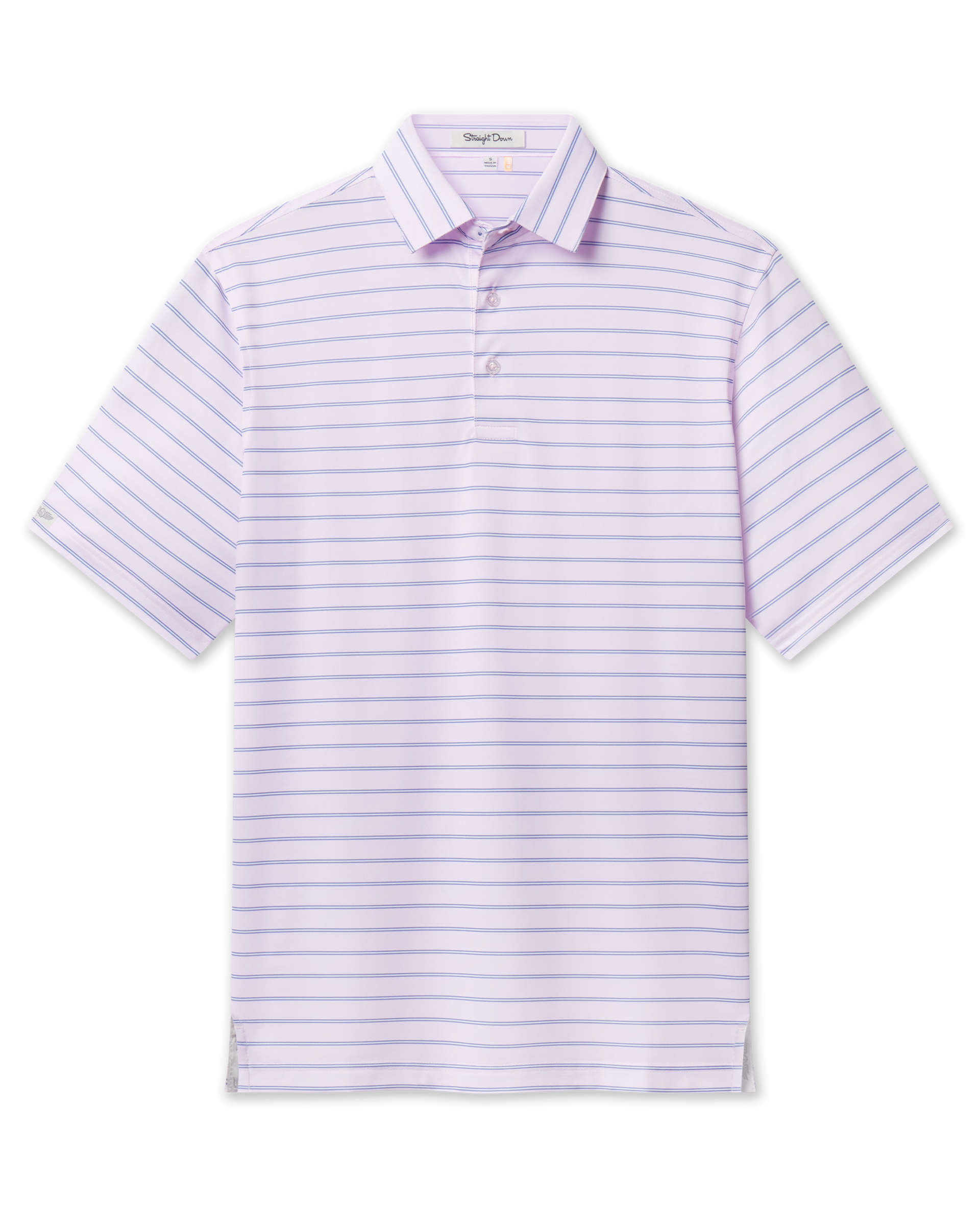 Men’s Quintero Stripe Polo in lilac, front view