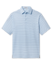 Quintero Stripe Polo in Nantucket Blue, front flat lay product view