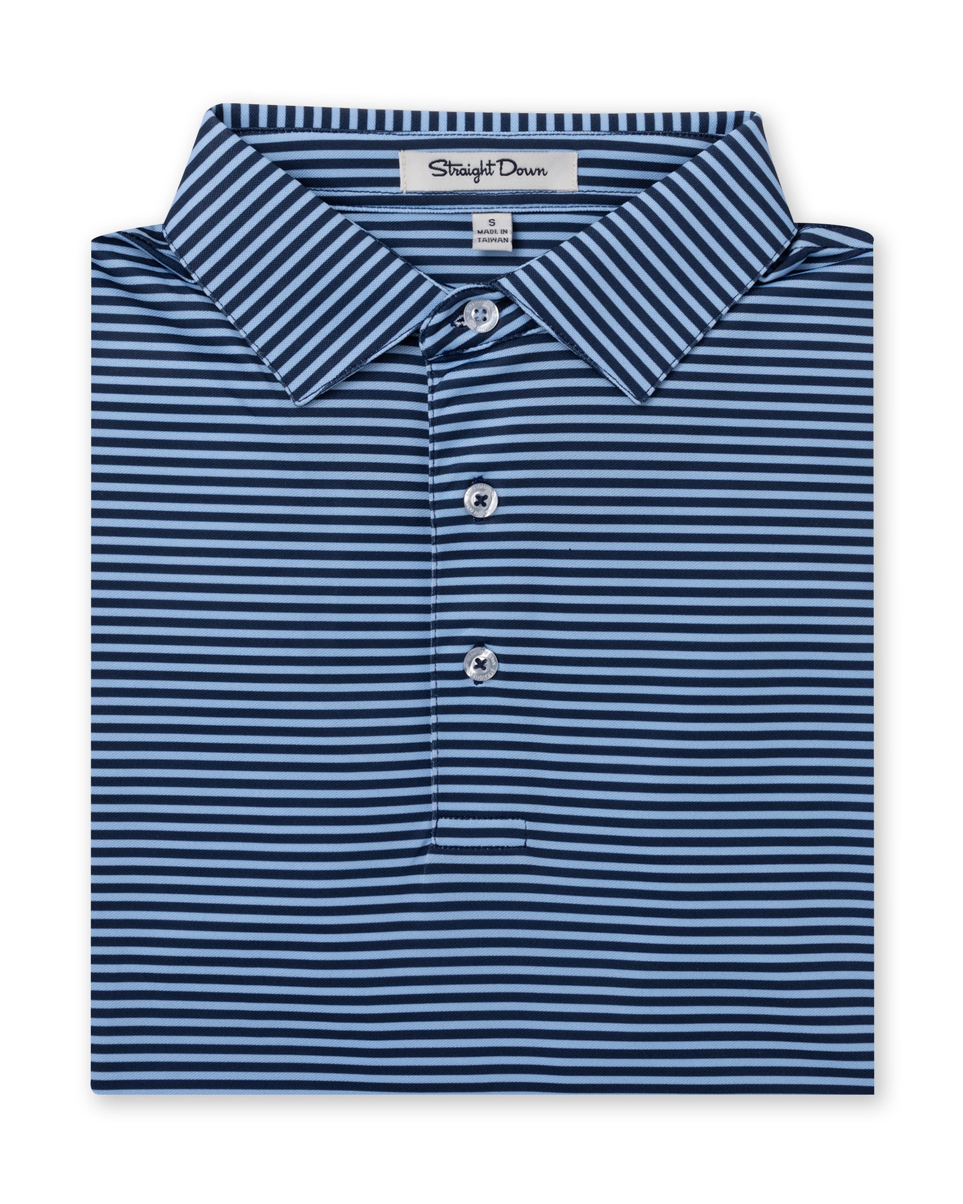 Del Mar Stripe Polo - Carolina New Indigo
