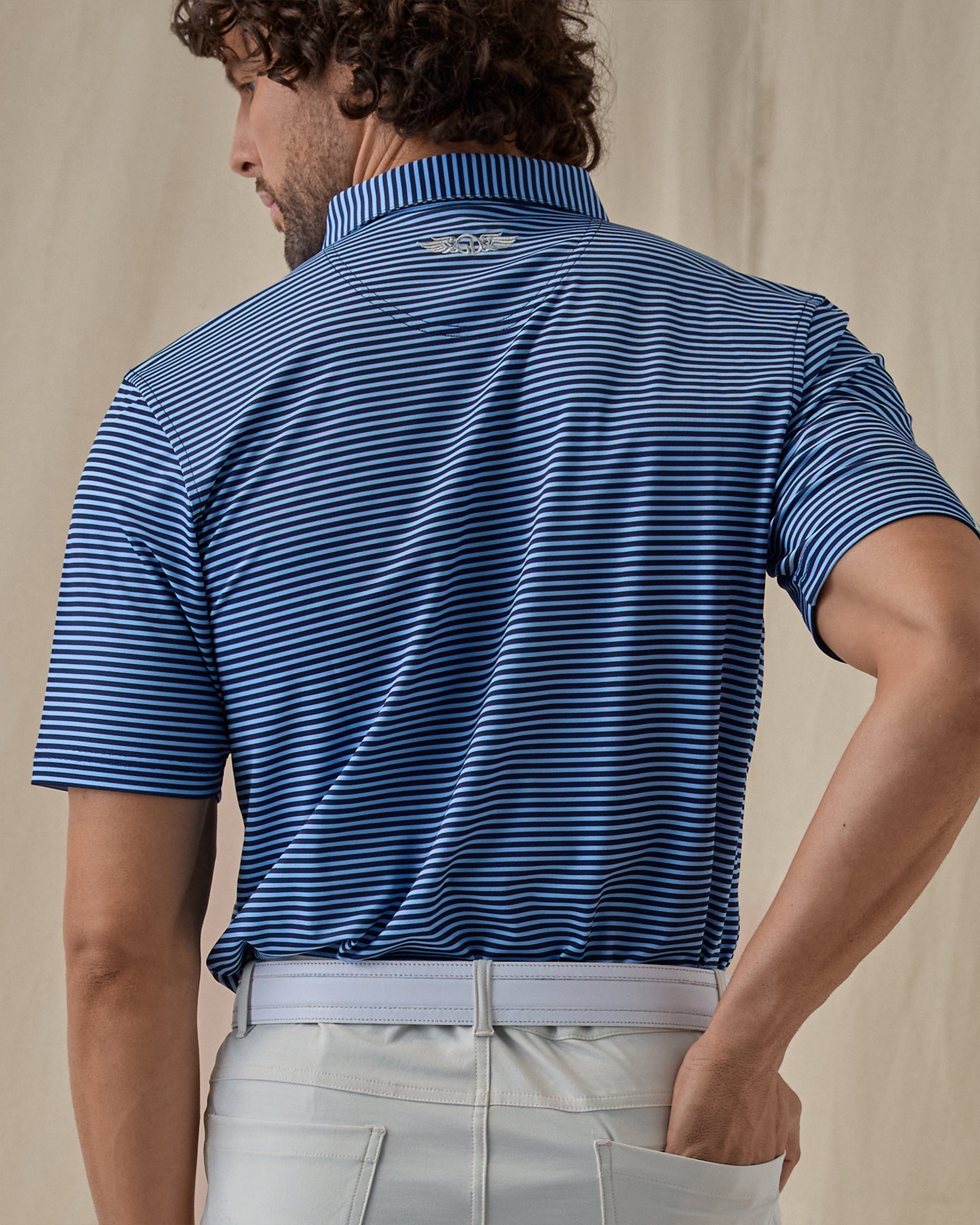 Del Mar Stripe Polo - Carolina New Indigo
