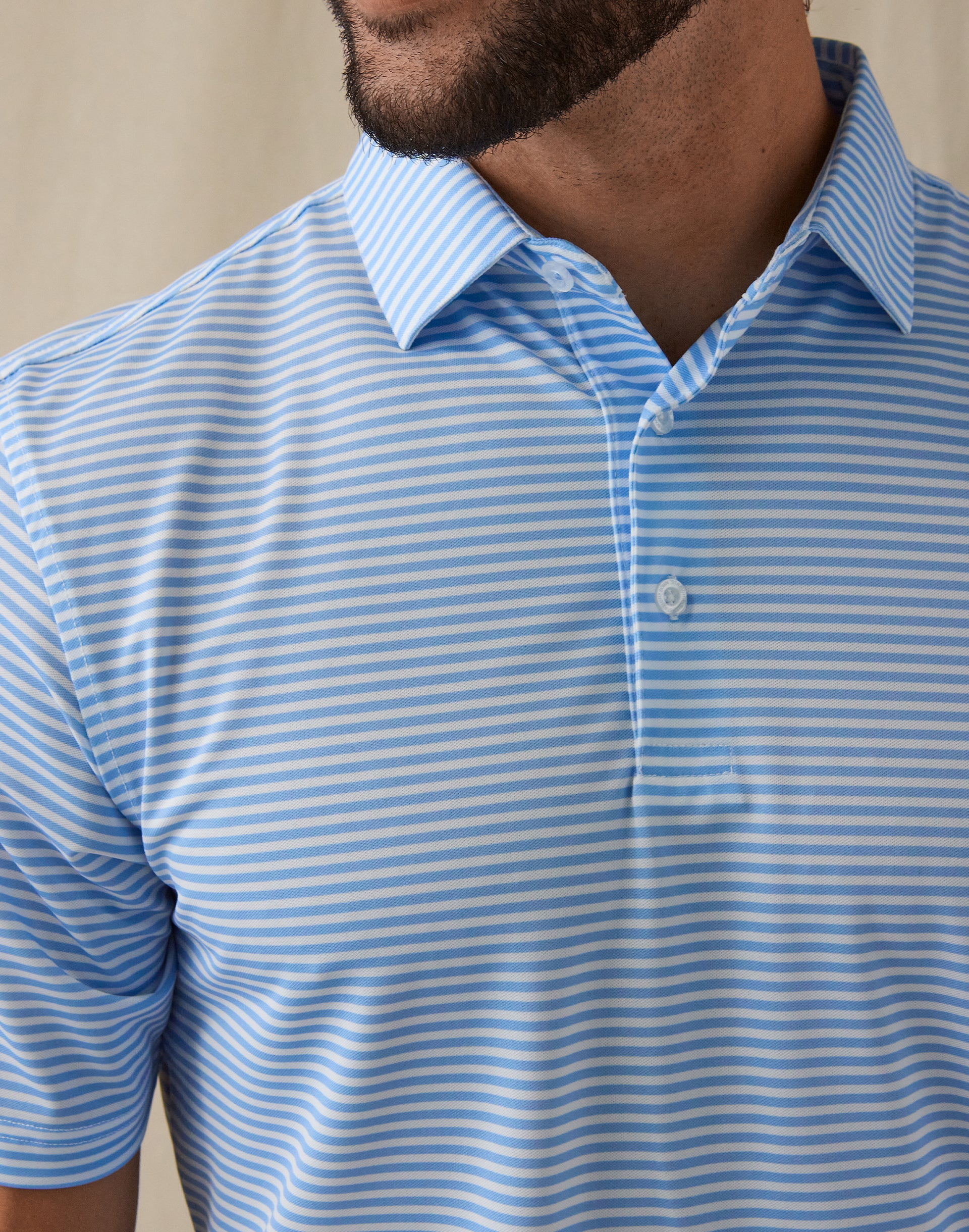 Del Mar Stripe Polo - Carolina
