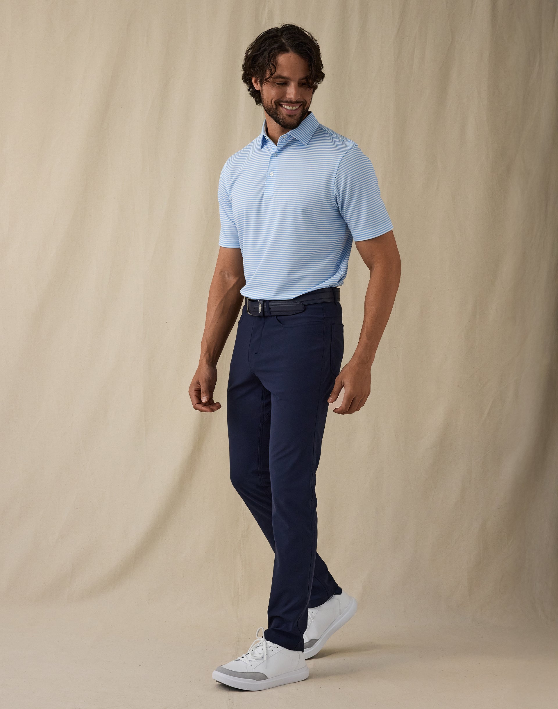 Del Mar Stripe Polo - Carolina
