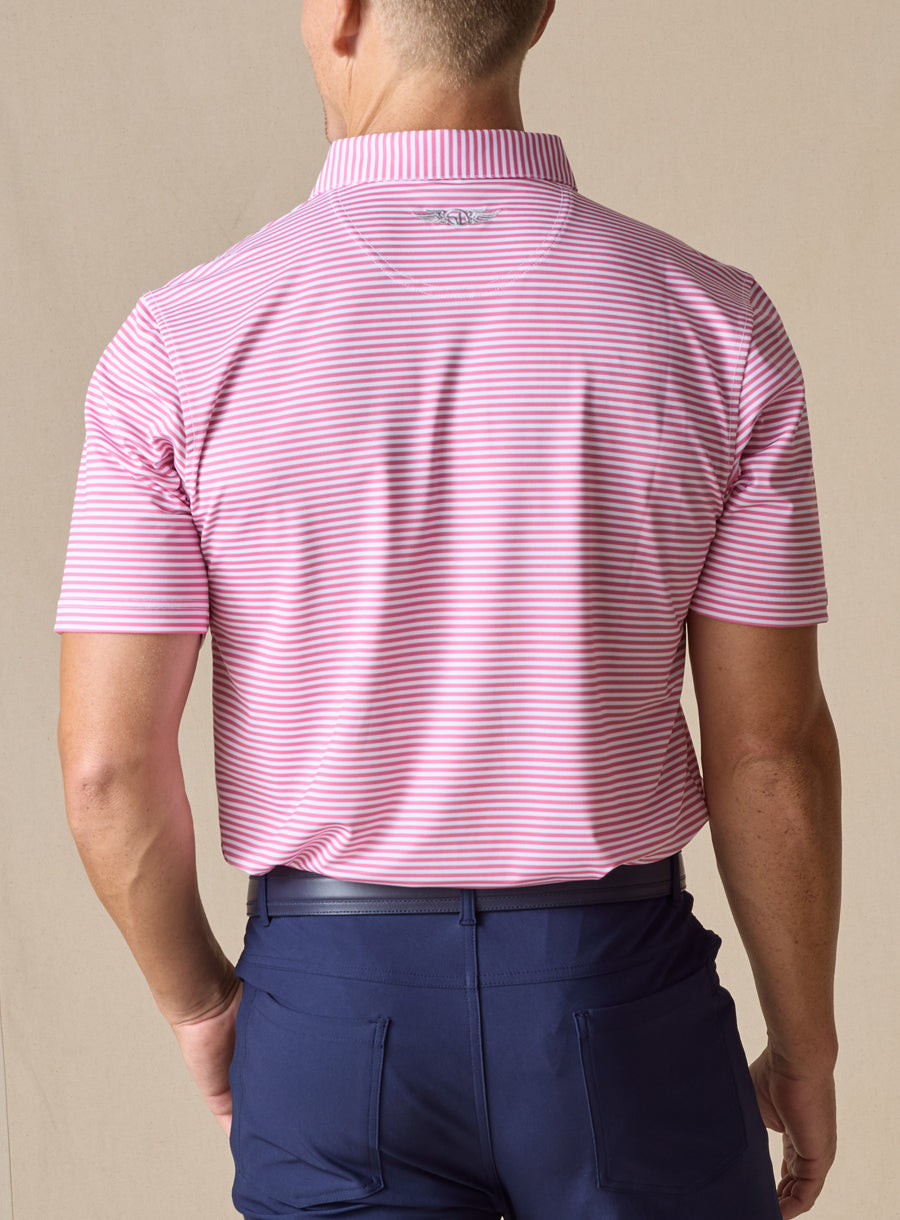 Del Mar Stripe Polo - Dragonfruit
