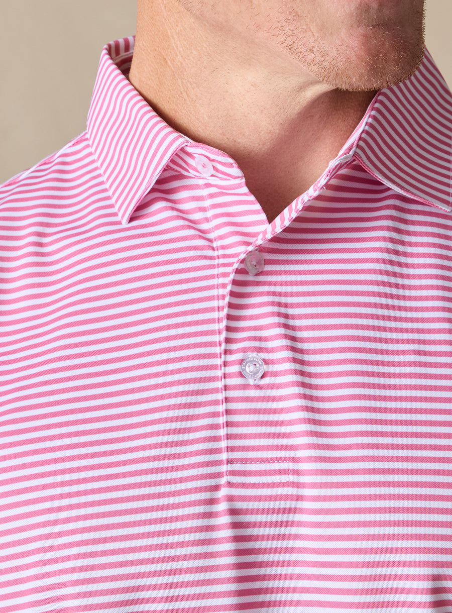 Del Mar Stripe Polo - Dragonfruit
