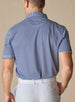 Del Mar Stripe Polo in New Indigo, model wearing back view