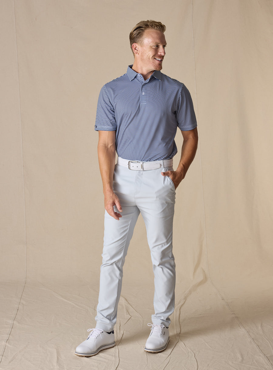 Del Mar Stripe Polo - New Indigo
