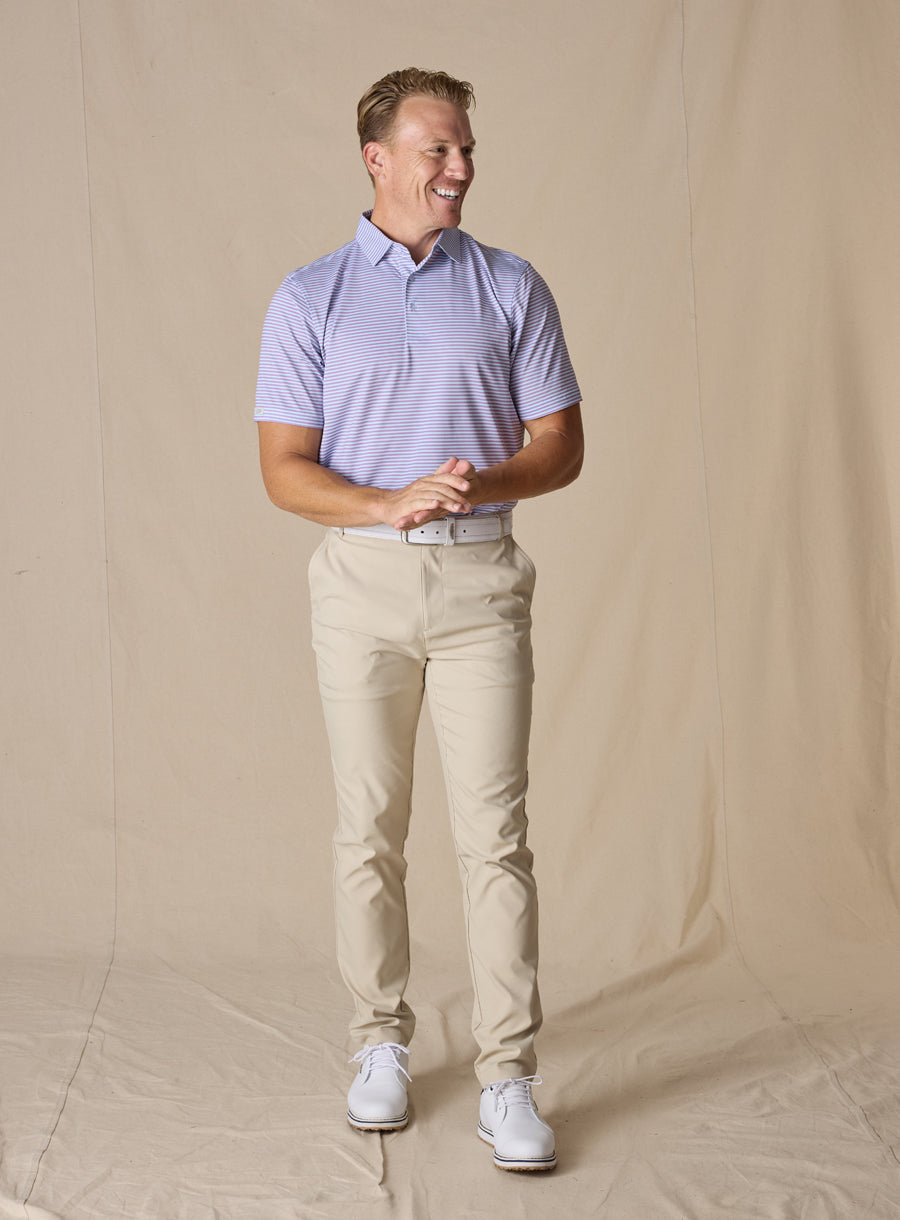 Del Mar Stripe Polo - Oasis
