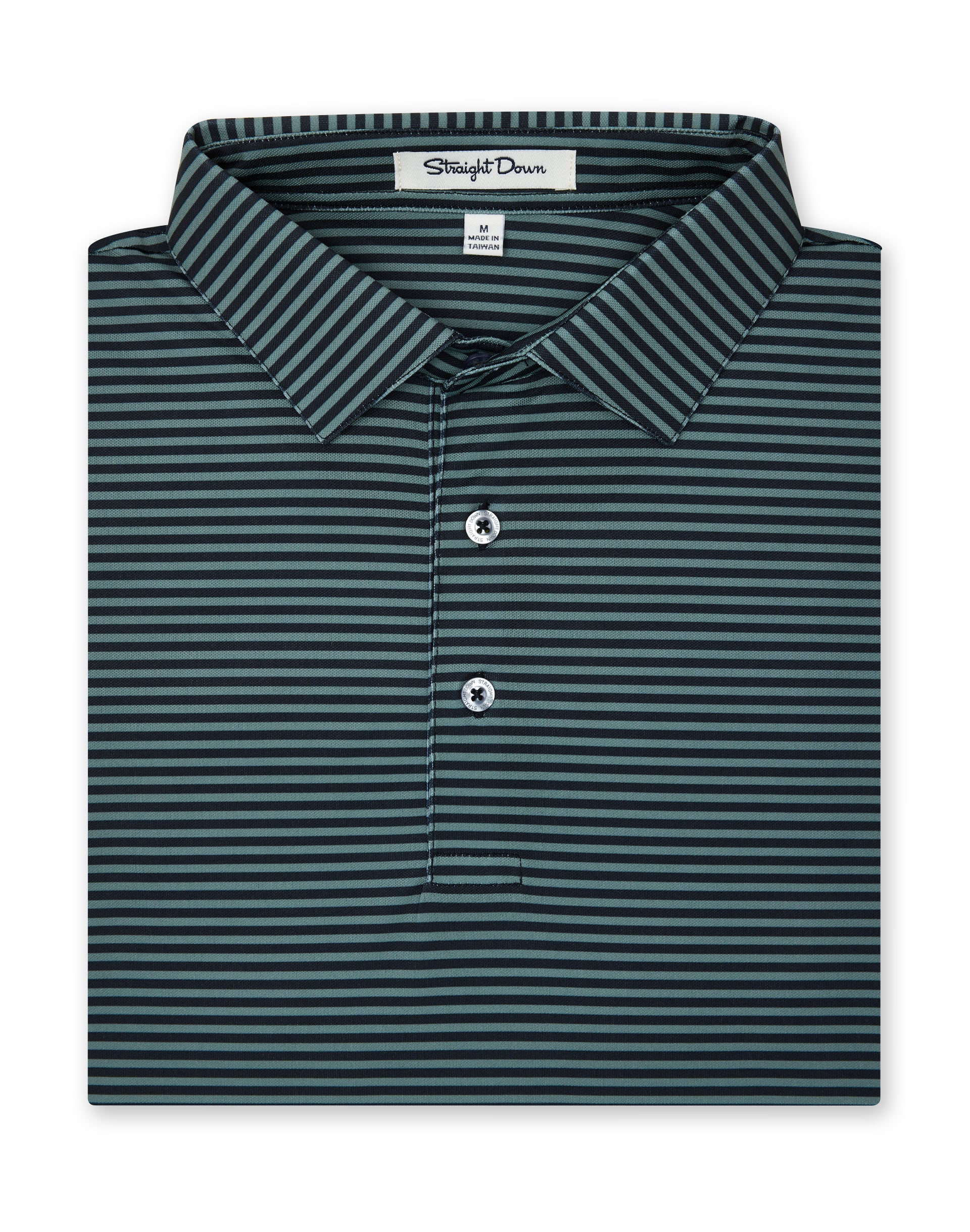 Del Mar Stripe Polo - Pine
