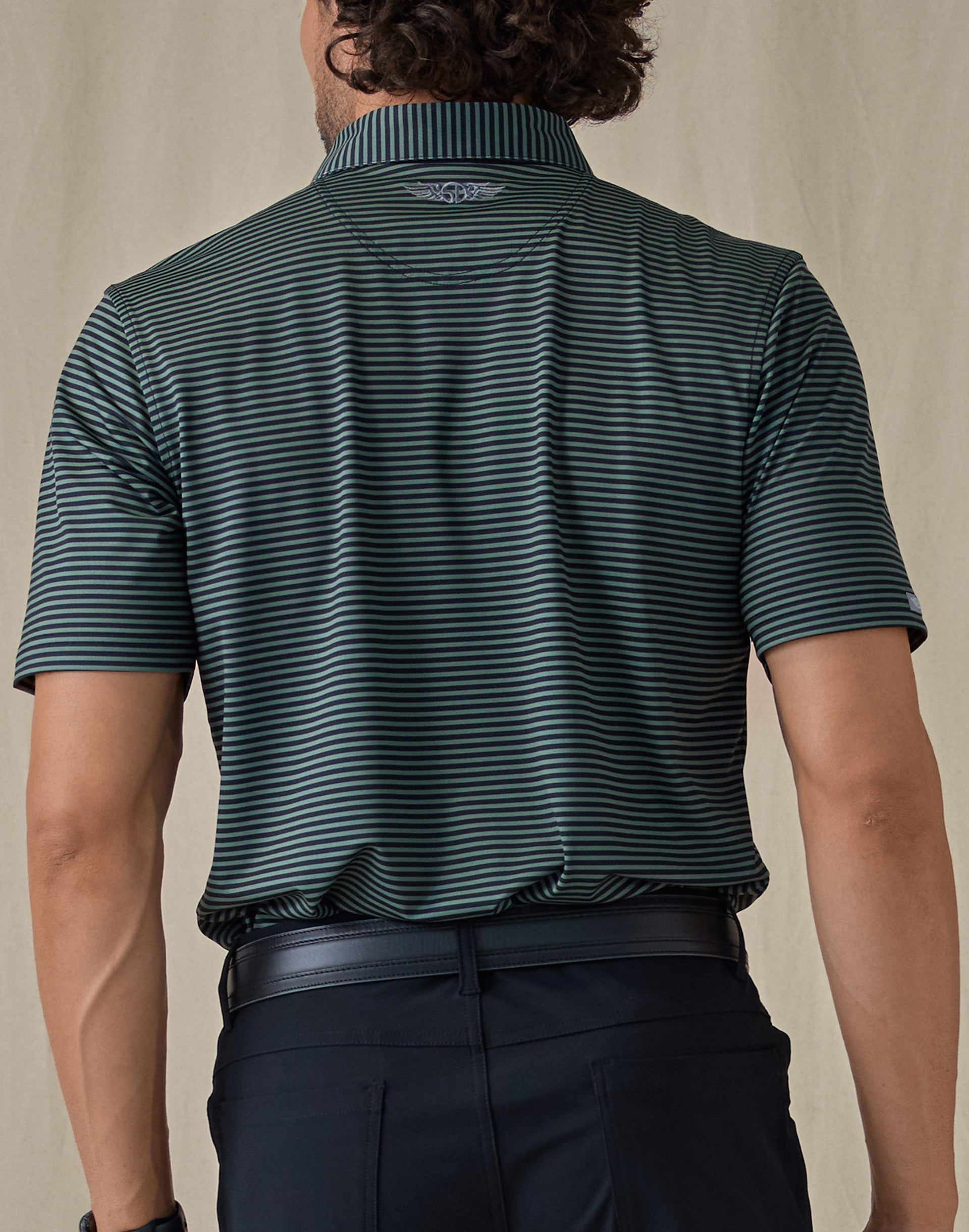 Del Mar Stripe Polo - Pine

