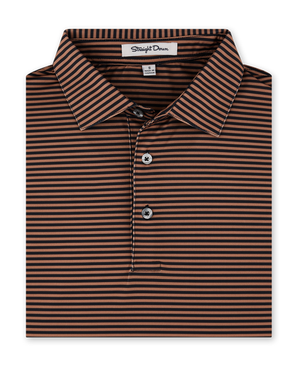 Del Mar Stripe Polo - Tobacco