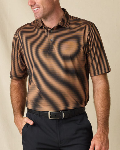 Del Mar Stripe Polo - Tobacco