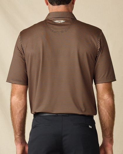 Del Mar Stripe Polo - Tobacco
