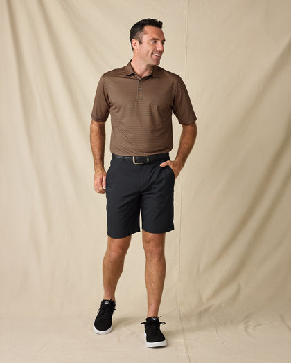 Del Mar Stripe Polo - Tobacco