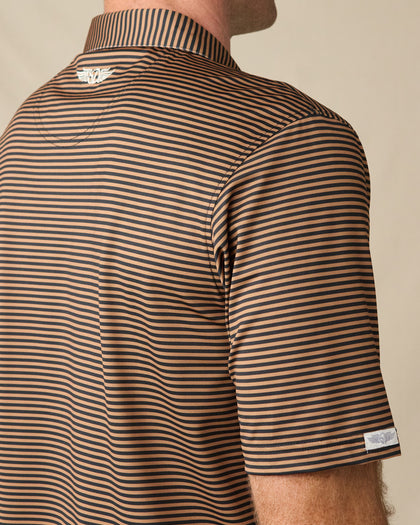 Del Mar Stripe Polo - Tobacco