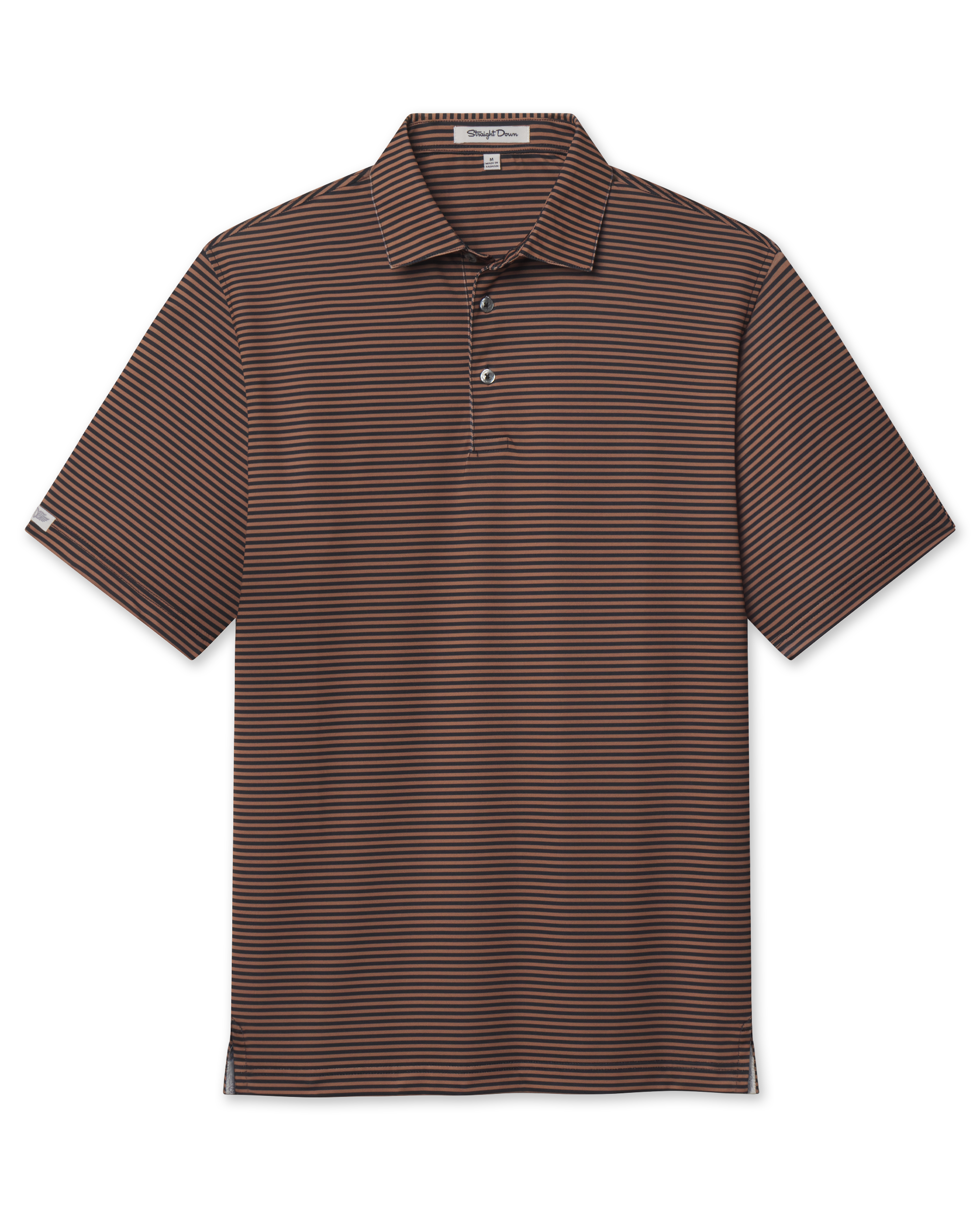 Del Mar Stripe Polo - Tobacco
