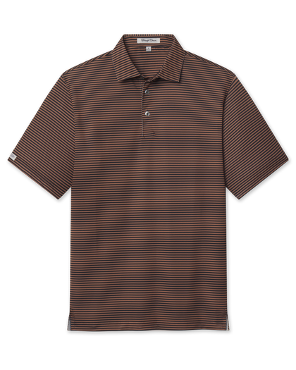 Del Mar Stripe Polo - Tobacco