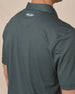 Del Mar Stripe Polo in Dark Forest Green, back logo detail close-up