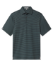 Men’s dark green and black striped short sleeve performance golf polo