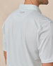 Del Mar Stripe Polo in Herb Green, back logo detail close-up